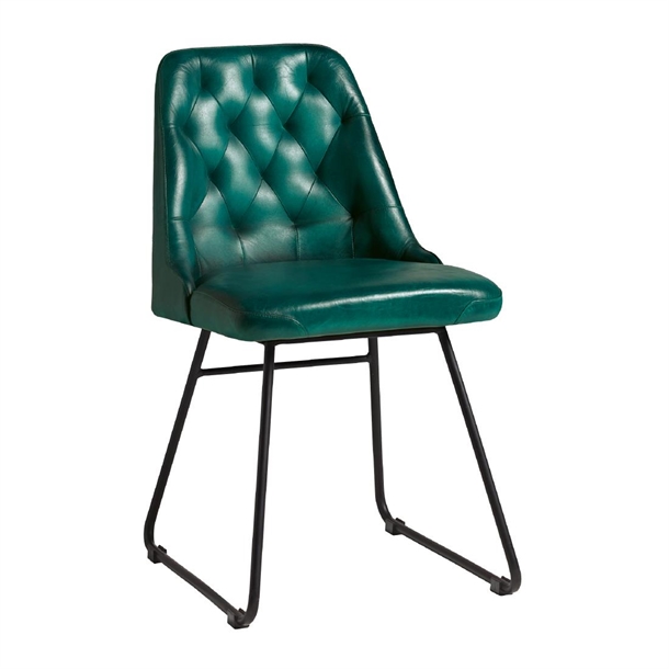 Harland Side Chair Leather Vintage Blue (Pack 2) (Direct)