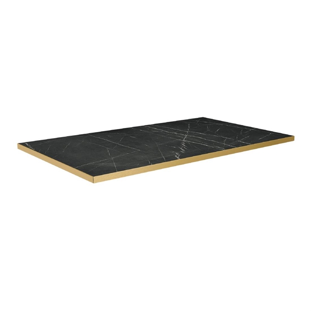 Omega Rectangular Laminate Table Top Black Marble 1200x700mm (Direct)