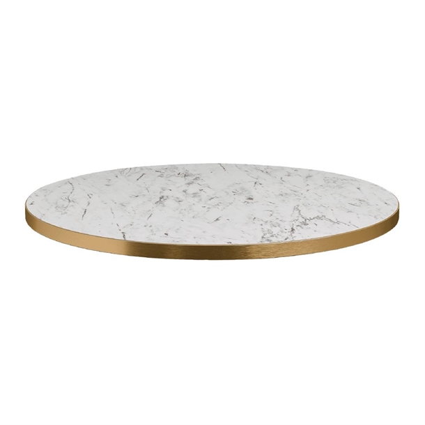 Omega Laminate Table Top White Carrara Marble 800mm (Direct)