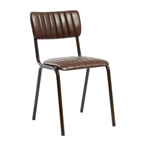 Tavo Stacking Side Chair Vintage Brown (Pack 2) (Direct)