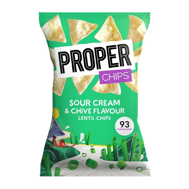 Properchips Impulse Lentil Chips - Sour Cream & Chive (24x20g)