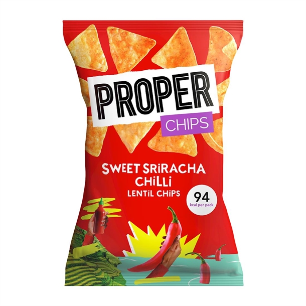 Properchips Impulse Lentil Chips - Sweet Sriracha Chilli (24x20g)