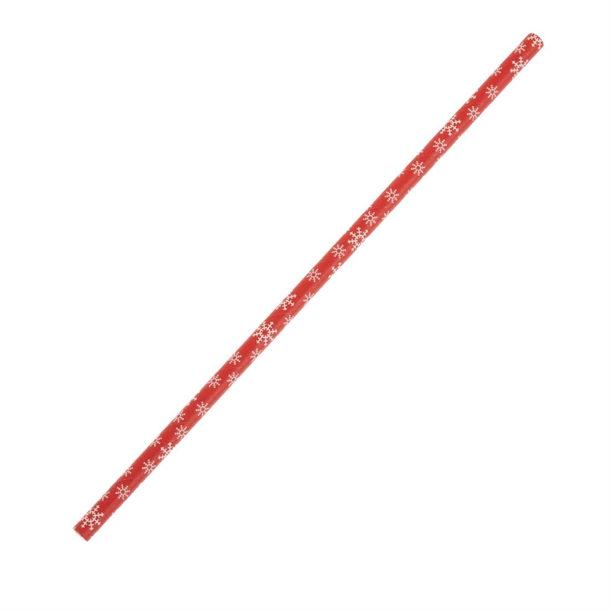 Fiesta Compostable Paper Straw Snowflake - 210x6mm (Box 250)