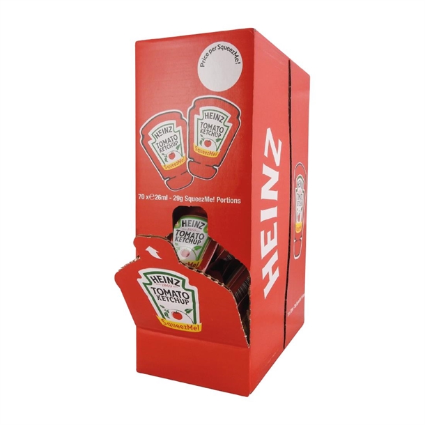 Heinz Tomato Ketchup SqueezeMe Sachet Dispenser Box - 26ml (Box 70)