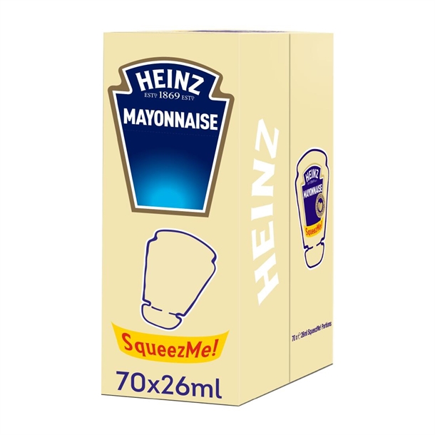 Heinz Mayonnaise SqueezeMe Sachet Dispenser Box - 26ml (Box 70)