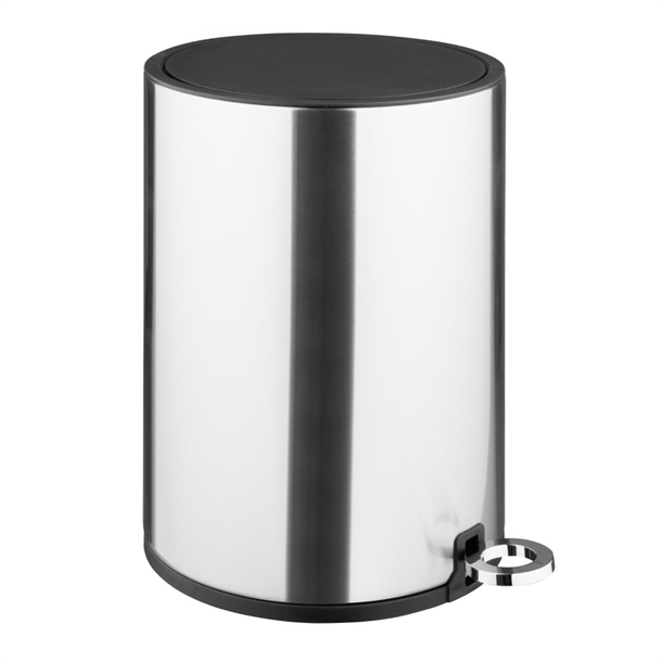 Jantex Round Pedal Bin Brushed Steel - 6Ltr
