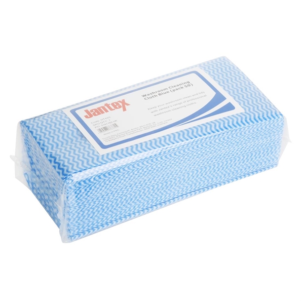 Jantex Washroom Cleaning Cloth Blue (Pack 50)