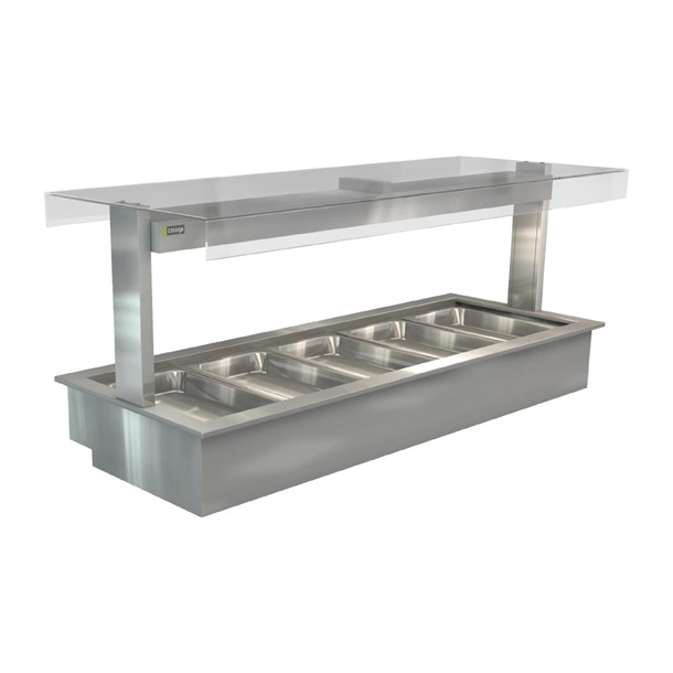 Cossiga LinearSeries DropIn BainMarie 3x1/1GN FlatTop SneezeGuard 1825mm(Direct)