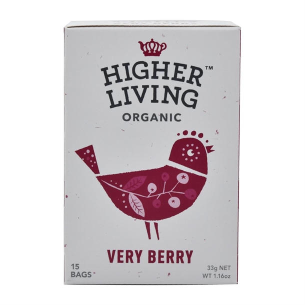 Higher Living Very Berry Organic Teabags Tag & Envelope (Box 60)