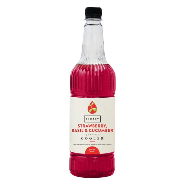 Simply Cooler Syrup Strawberry Basil & Cucumber - 1Ltr