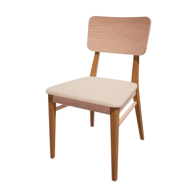 Bolero Bespoke Brenda Side Chair in Cream/Oak (Direct)