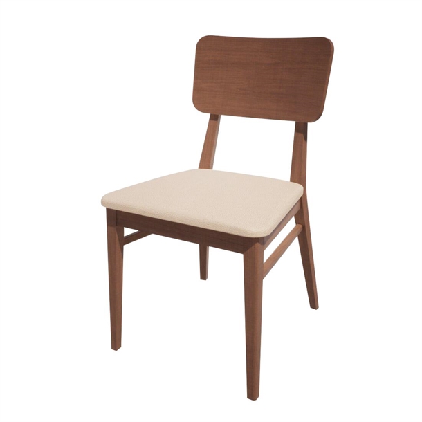 Bolero Bespoke Brenda Side Chair in Cream/Walnut (Direct)