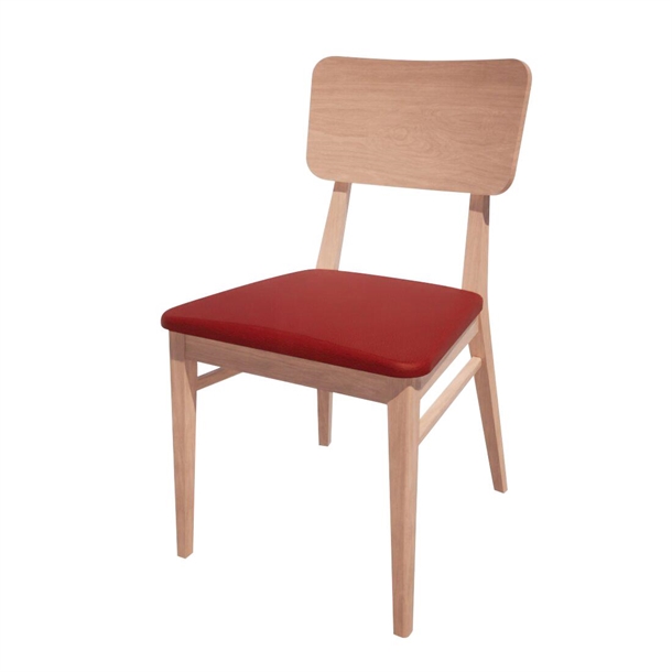 Bolero Bespoke Brenda Side Chair in Red/Beech (Direct)
