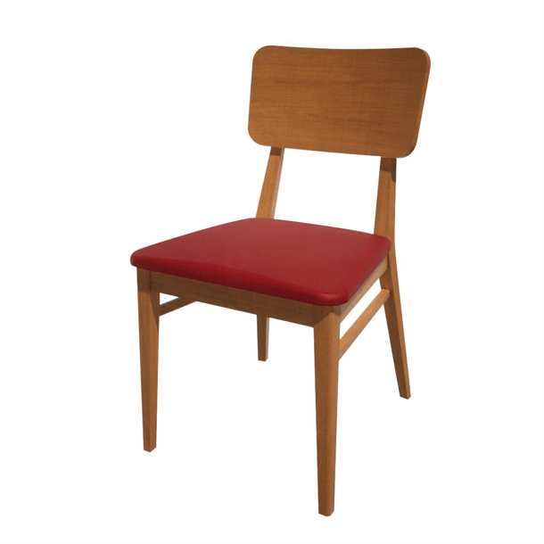 Bolero Bespoke Brenda Side Chair in Red/Oak (Direct)