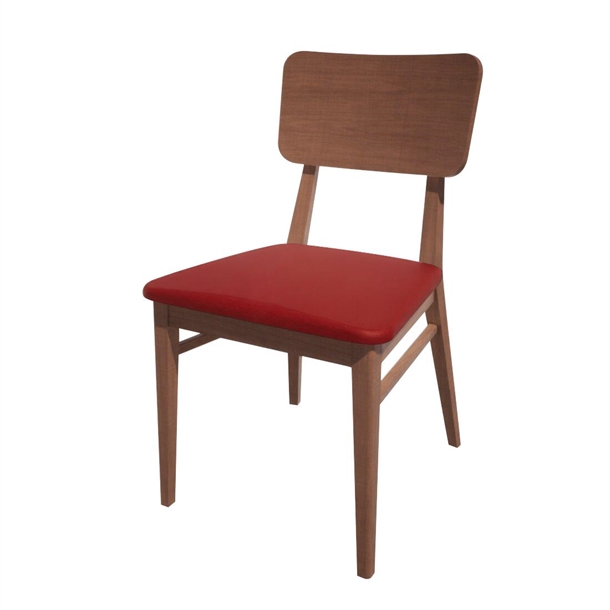 Bolero Bespoke Brenda Side Chair in Red/Walnut (Direct)