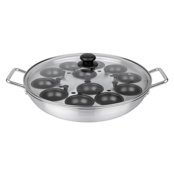 Vogue Poacher Non-Stick Cups Aluminium - 350mm 14" (12 Egg)
