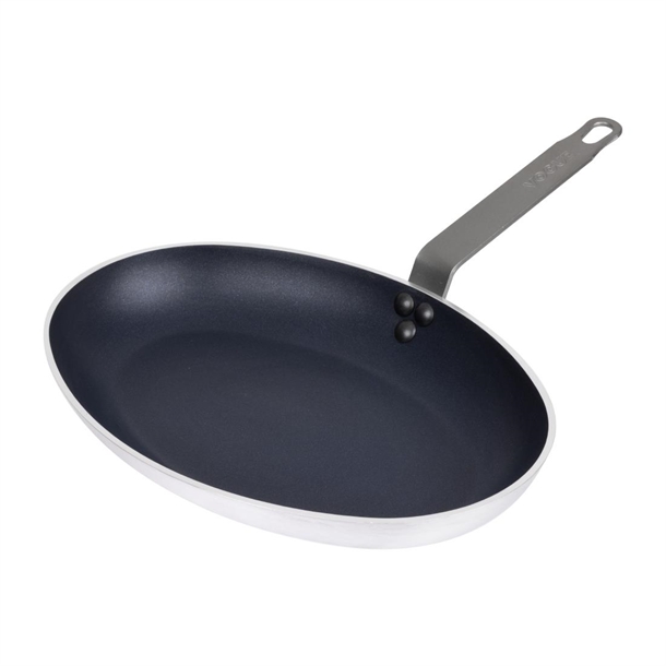 Vogue Oval Frypan Aluminium Non-stick Teflon Platinum Plus 360mm