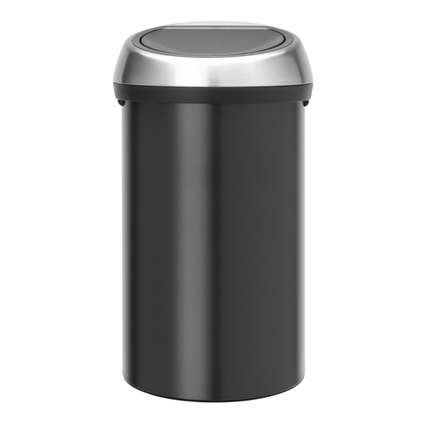 Brabantia Touch Bin Plastic Bucket Matt Blk/Matt Stl Fingerprint Proof Lid 60Ltr