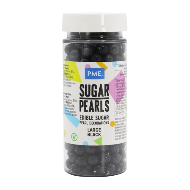 PME Large Sugar Pearls Black - 90g