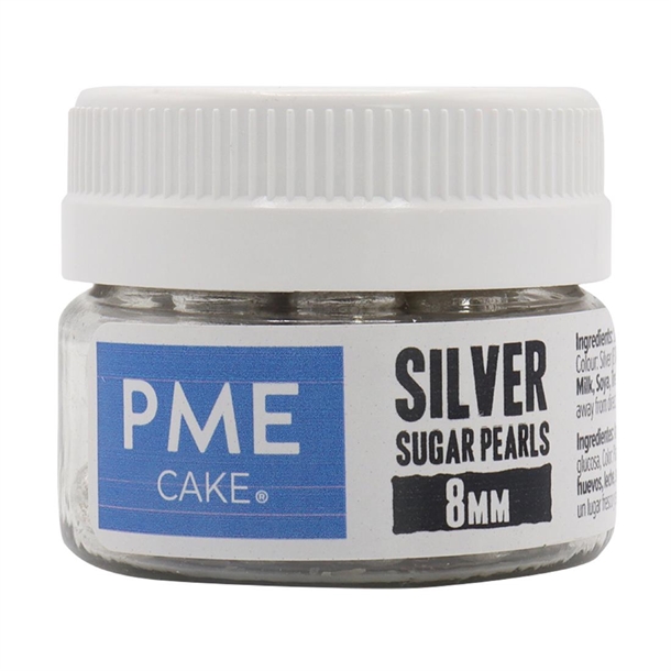 PME Silver Sugar Pearls - 8mm 25g