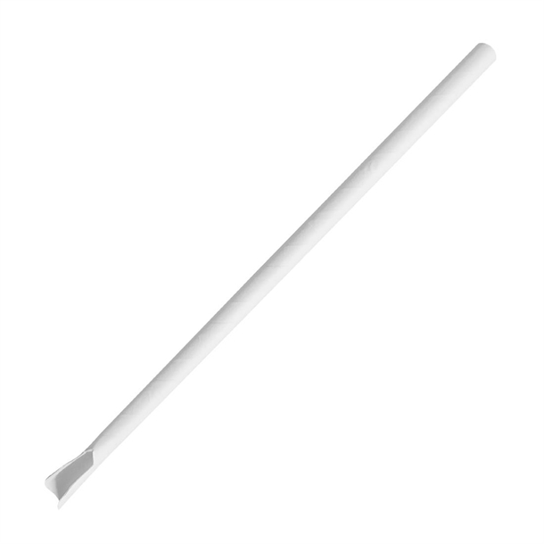 Fiesta Compostable Paper Spoon Straw White - 210x8mm (Pack 250)