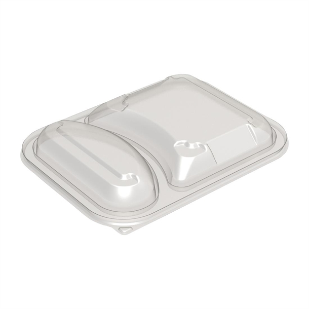Faerch Hot Deli Deluxe 2 Compartment Takeaway Container Lid (Pack 365)