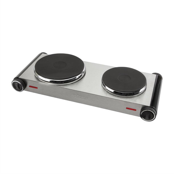 Tristar 2-Brenner Doppelkochplatte KP-6248 - Edelstahlgehäuse
