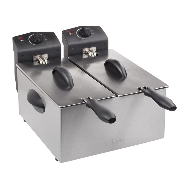 Tristar Double Basket fryer FR-6937 - 2 x 3 ltr Stainless Steeling Housing