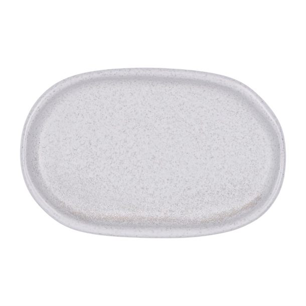 Tablekraft Naturals Clay Ash Grey Oval Plate - 210x135x20mm (Box 6) (B2B)