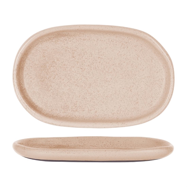 Tablekraft Naturals Clay Sierra Beige Oval Plate - 210x135mm (Box 6) (B2B)