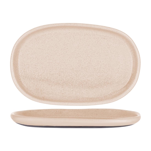 Tablekraft Naturals Clay Sierra Beige Oval Plate - 310x200mm (Box 3) (B2B)