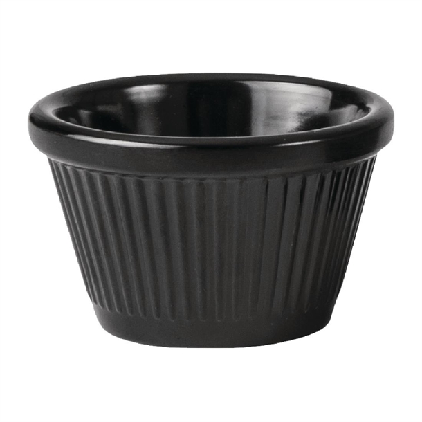 Coucou Melamine Ramekin Fluted Black - 45ml
