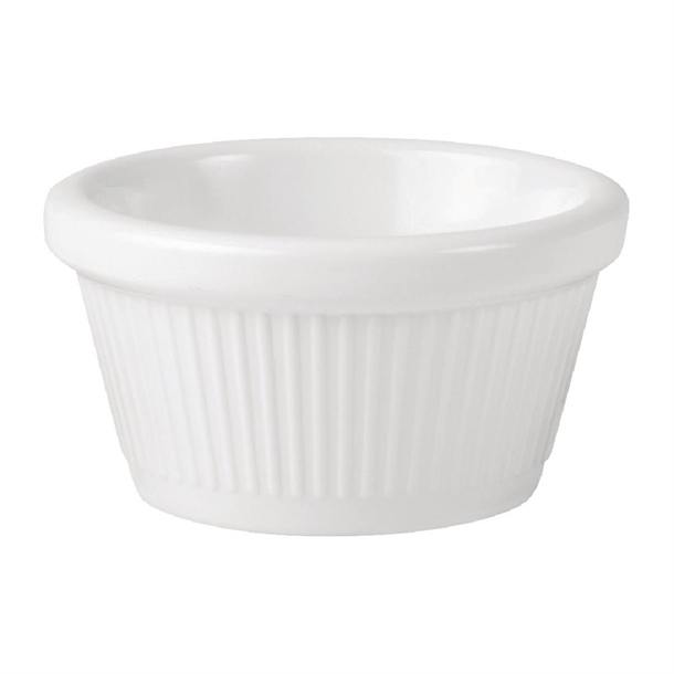 Coucou Melamine Ramekin Fluted White - 60ml (Pack 24) (B2B)