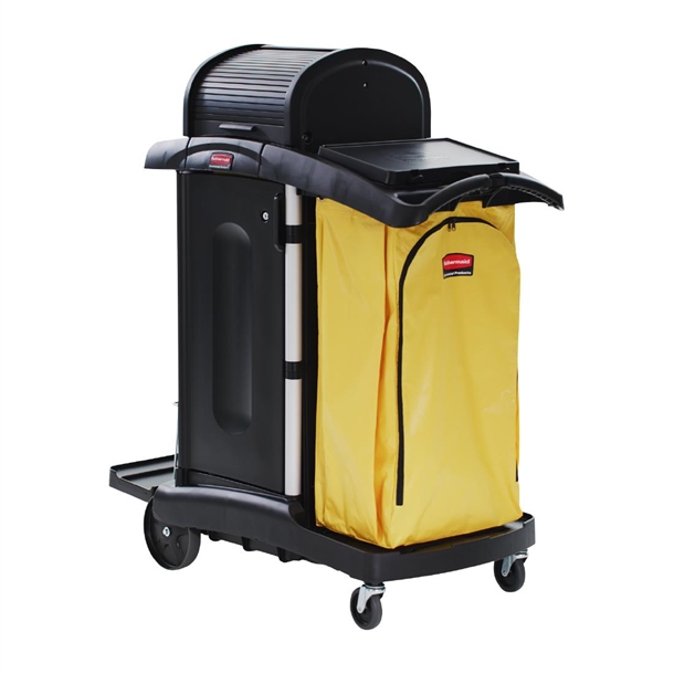 Rubbermaid Janitorial Cleaning Cart with Doors & Hood - High Security