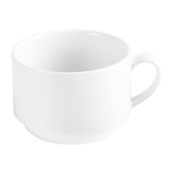 Tablekraft Core Banquet Coffee Stackable Cup White 220ml 85x65mm (Pack 6) (B2B)