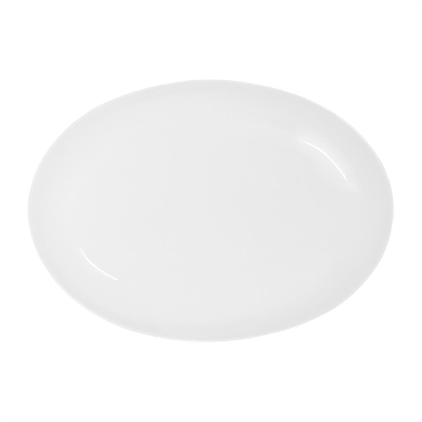 Tablekraft Core Platter Oval Coupe Shape White - 355x260x35mm (Pack 3) (B2B)