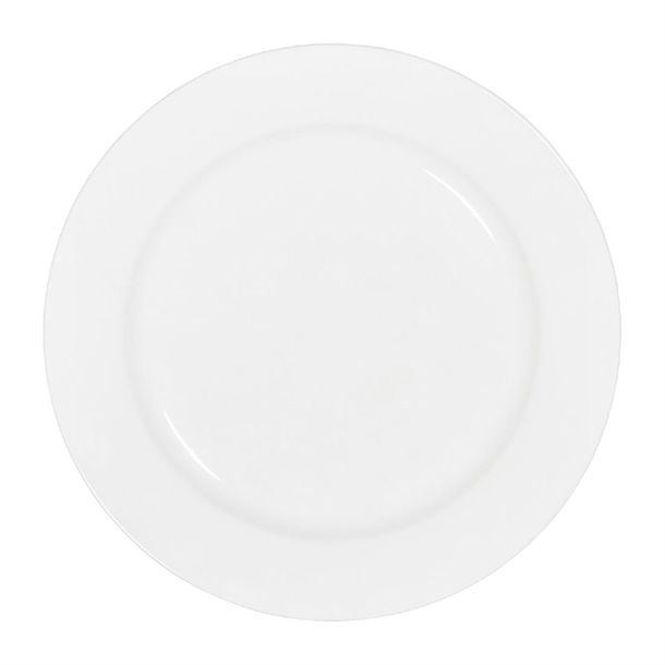 Tablekraft Core Round Plate Rim Shape White - 225mm (Pack 4) (B2B)