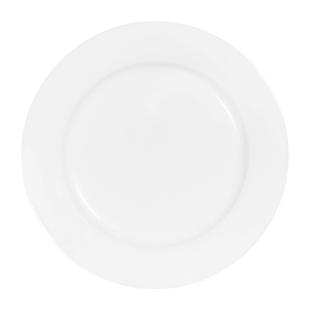 Tablekraft Core Round Plate Rim Shape White - 250mm (Pack 4) (B2B)