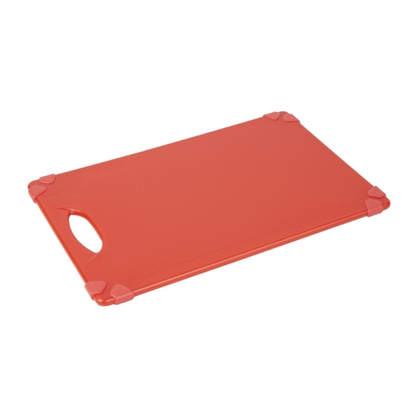Hygiplas Commercial Grip Chopping Board Red - 458x306x12mm