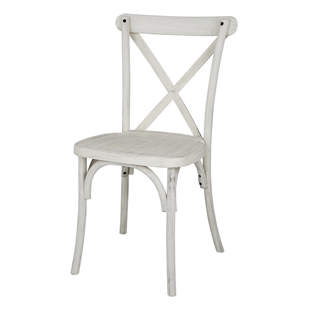 Bolero Manhattan Kreuz Rückenlehne Harzstühle Limewash (4 Stück)