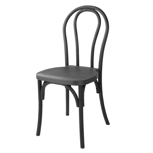 Bolero Soho Bentwood Style Resin Chairs Black (Set 4)