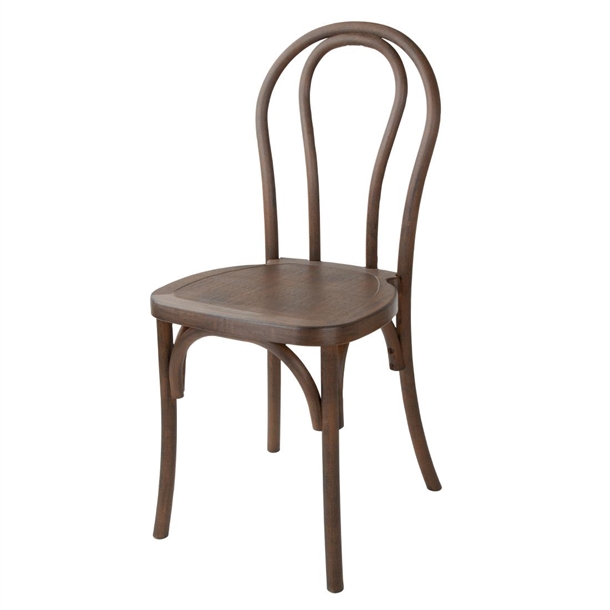 Bolero Soho Bentwood Style Resin Chairs Walnut (Set 4)