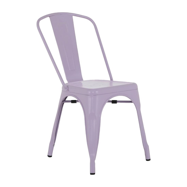 Bolero Bistro Metal Chairs Lilac Pop (Set 4)