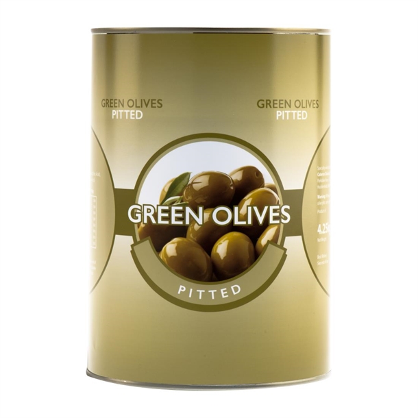 Caterers Pride Green Pitted Olives - 4.25kg