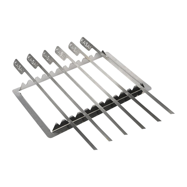 Kasai Konro Skewer Rack & 6 Skewers for Little Kasai Grill HW413 (B2B)