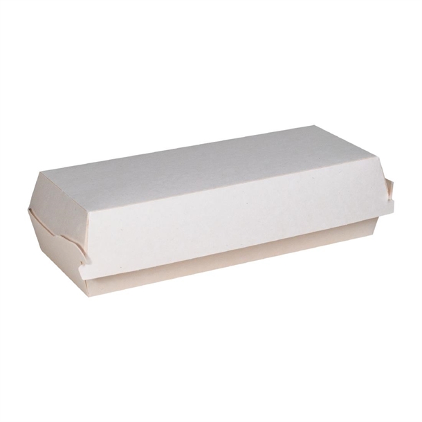 Notpla Hot Dog Clamshell White - 8x3" (Pack 250)