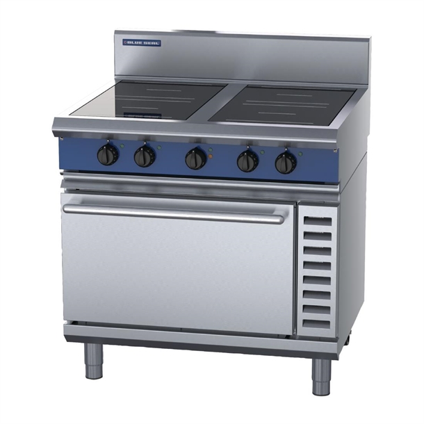 Blue Seal 900mm Induction Range with 2/1 GN Oven 4 x Round 5kW 3PH (B2B)