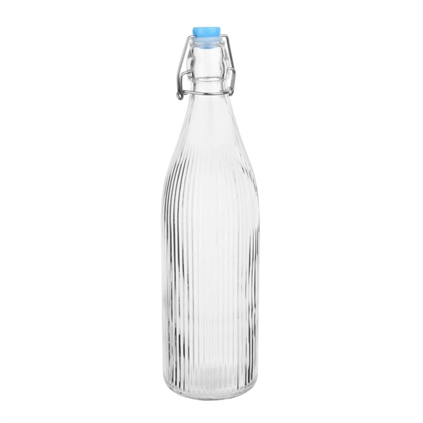 Olympia Ridged Swing Top Water Bottle - 1Ltr (Box 6)