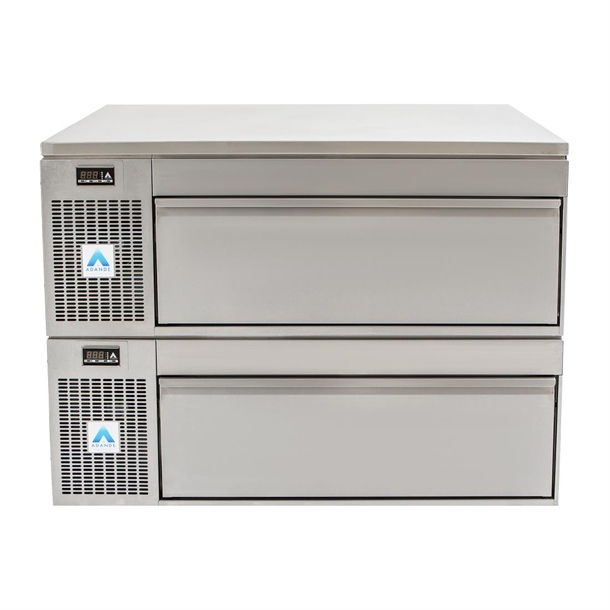 Adande 2 Drawer Variable Temperature Unit w/Locking Rollers & Cover Top (Direct)