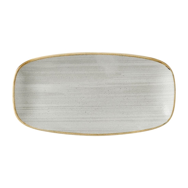 Stonecast Raw Grey Chefs Oblong Plate - 280x152mm (Pack 12) (Direct)